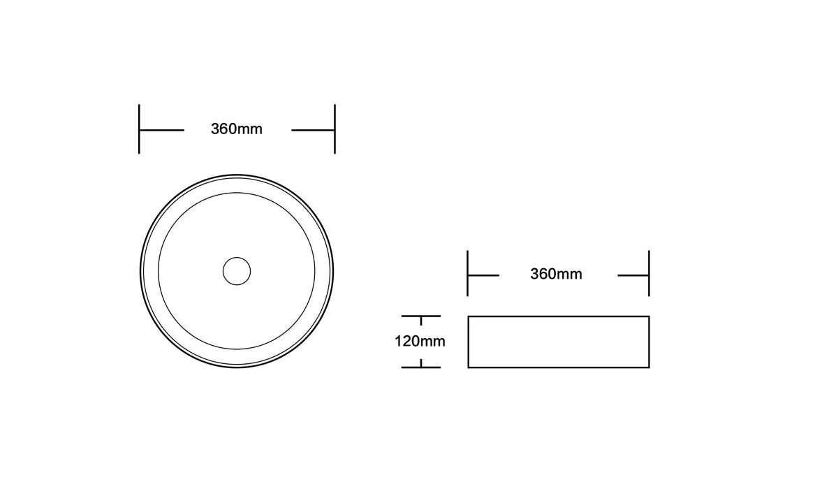 360*360*120mm Infinity Art Marble Ceramic Round Above Counter Basins