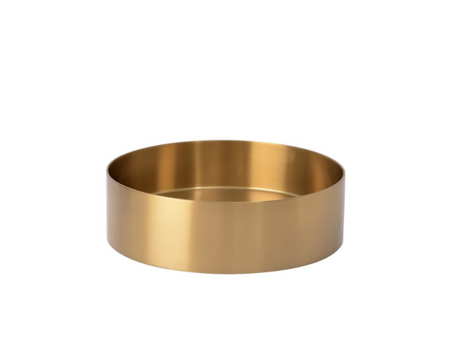 380*380*110mm Infinity Handmade Brushed Gold Stainless Steel Round Above Counter Basins