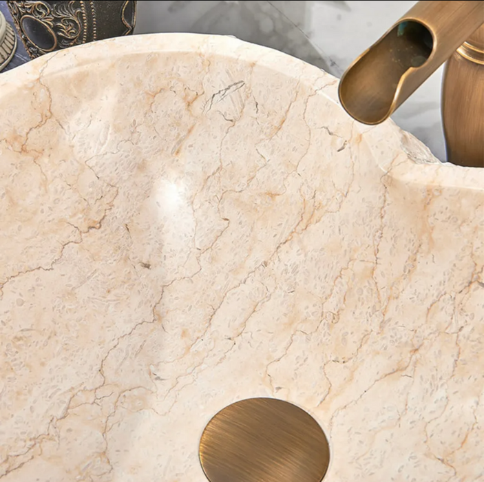 440*460*140mm Infinity Art Yellow Marble Stone Specical Shape Above Counter Basins