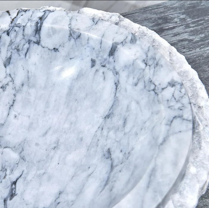 550*350*130mm Infinity Art Grey Marble Stone Oval Above Counter  Basins