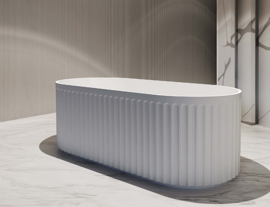 1500/1700mm ABS Roma Riva Gloss or Matt White Oval Freestanding Bathtub