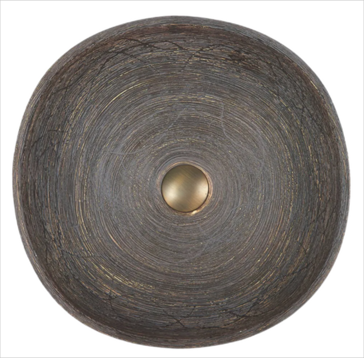 440*440*140mm Infinity Brown Porcelain Round Above Counter Basins