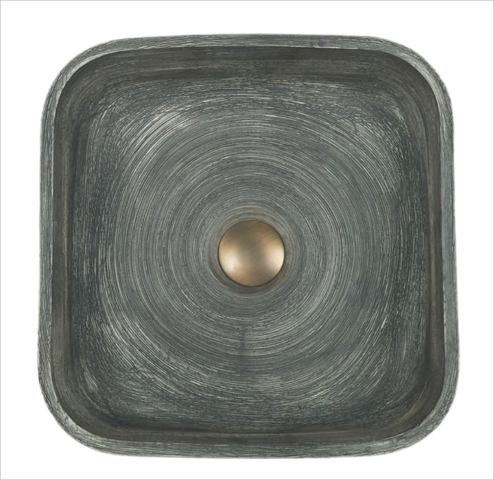 390*390*140mm Infinity Grey Porcelain Square Above Counter Basins