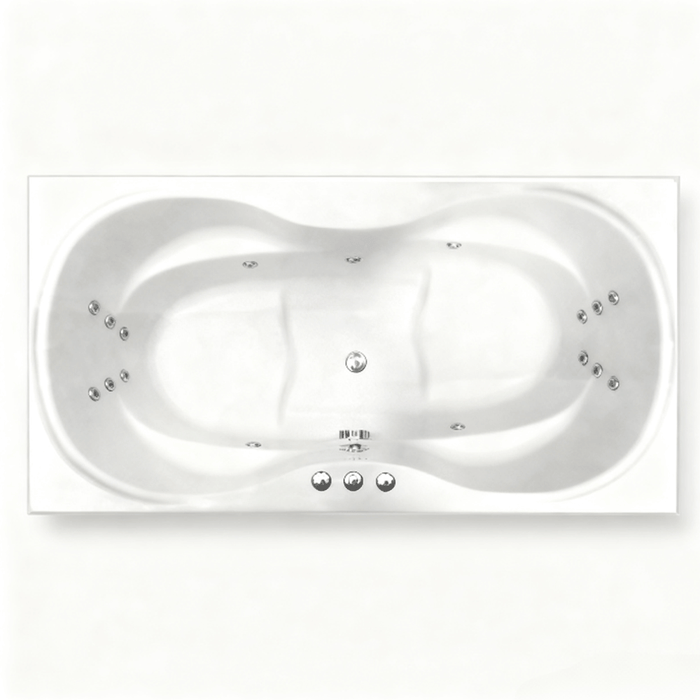 1800*900*500mm Bargelo Petite Gloss White Acrylic 18 Jets Drop in Spa Bath Tub