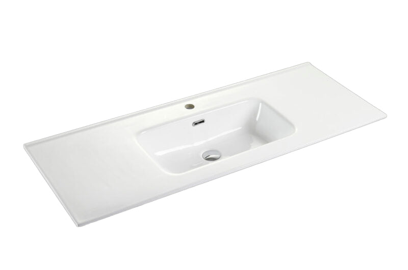 600-1200*465*170mm ABS Eden Slim Curved Gloss White Ceramic Top With Overflow