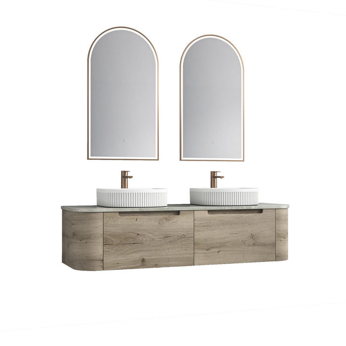 750-1800*460*350mm Aulic Hamilton Plywood Wall Hung Curving Vanity and German Accessories