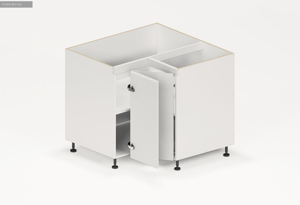 725*900*900mm Satin White Floor Corner Cabinet