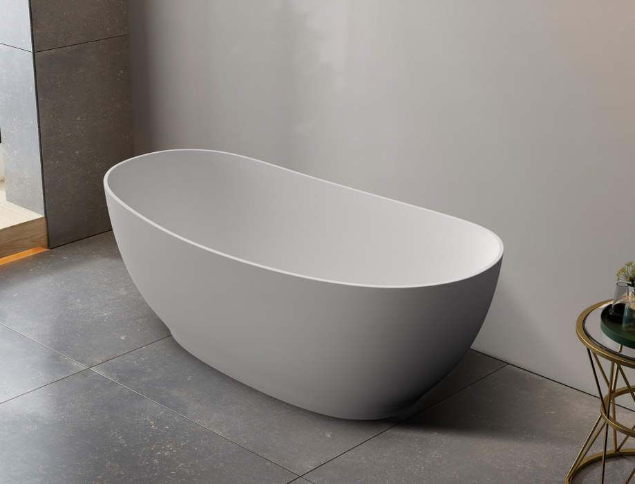 1500/1700*800*650mm ABS Layla Riva-Slim Matt White Oval Acrylic Freestanding Bathtub