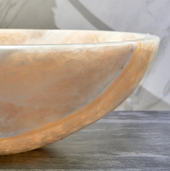 480*320*140mm Infinity Art Yellow Onyx Stone Oval Above Counter Basins