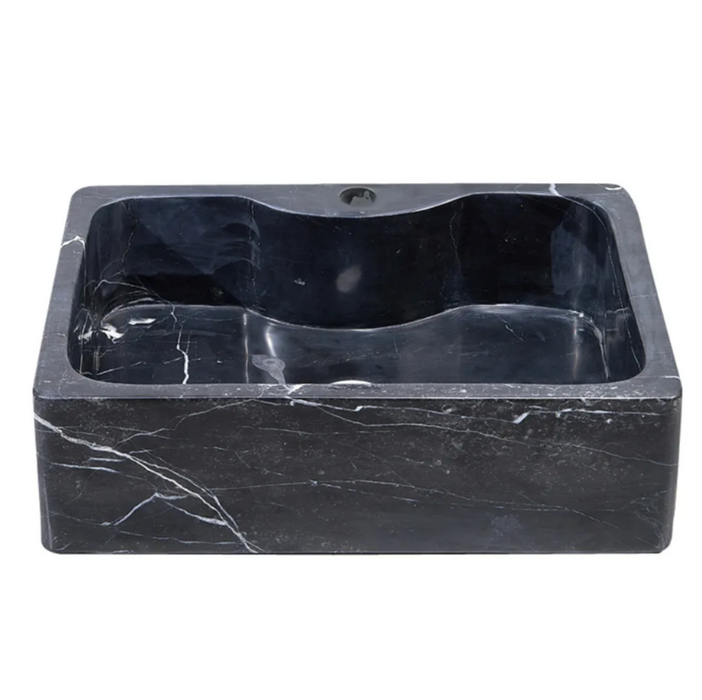 500*380*150mm Infinity Art Black Marble Stone Rectangle Above Counter Basins