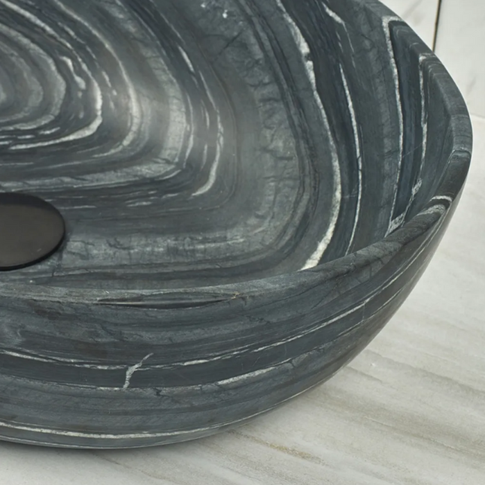 510*380*155mm Infinity Art Green Marble Stone Oval Above Counter Basins