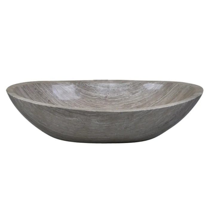 500*350*150mm Infinity Art Grey Marble Stone Oval Above Counter Basins