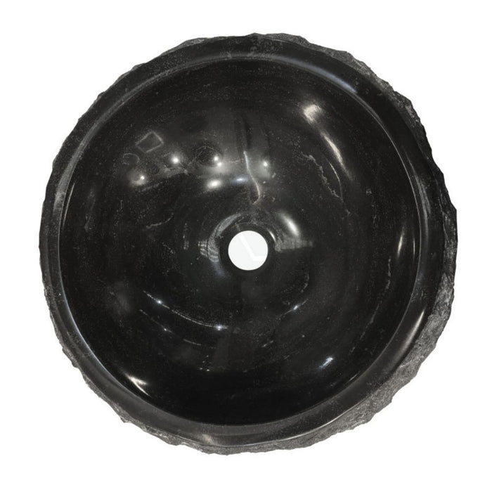 500*400*150mm Infinity Art Black Marble Stone Round Above Counter Basins