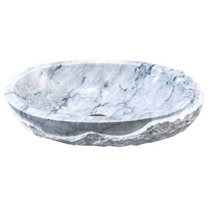 550*350*130mm Infinity Art Grey Marble Stone Oval Above Counter  Basins