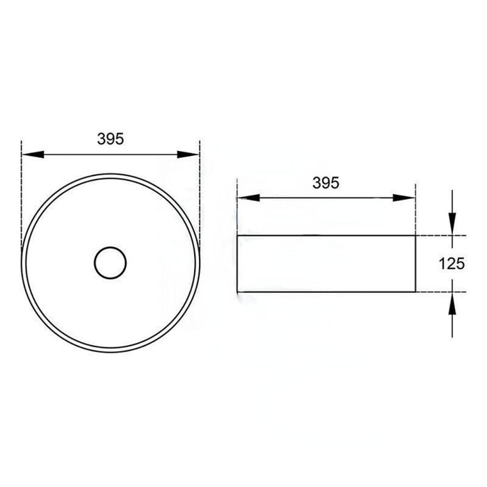 395*395*125mm Infinity Art Silver Glass Round Above Counter Basins