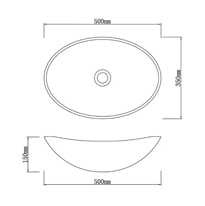 500*350*150mm Infinity Art Grey Marble Stone Oval Above Counter Basins