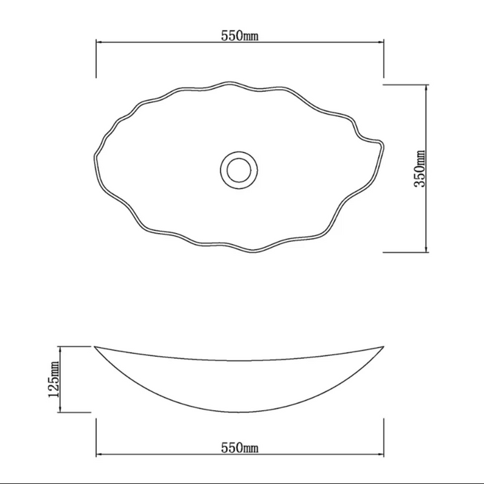 550*350*125mm Infinity Art Brown Glass Specical Shape Above Counter Basins