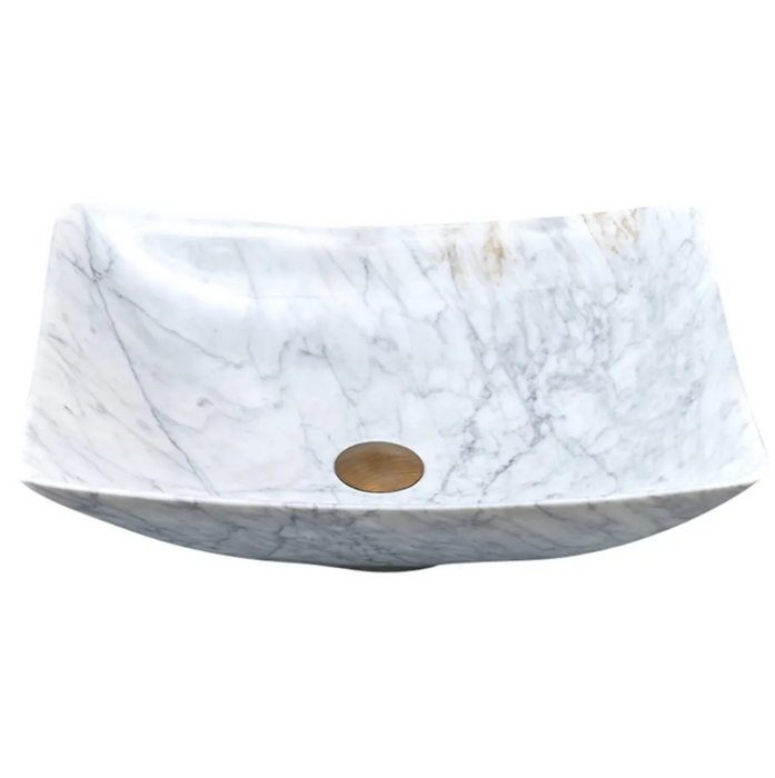 500*400*135mm Infinity Art White Marble Stone Special Shape Above Counter Basins