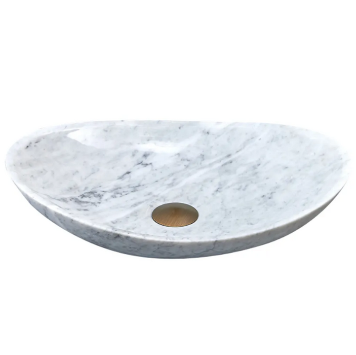 480*330*120mm Infinity Art White Marble Stone Special Shape Above Counter Basins