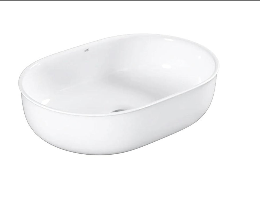 500x350x130 OTTI Bronte Gloss White/Carrara/Matt Black/Matt White Oval Ceramic Above Counter Basin