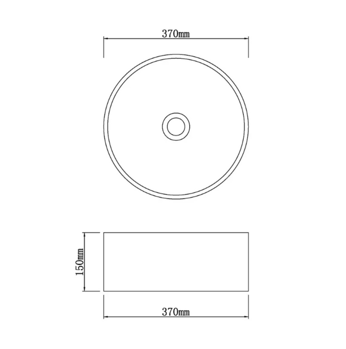 370*370*150mm Infinity Art Grey Marble Stone Round Above Counter Basins