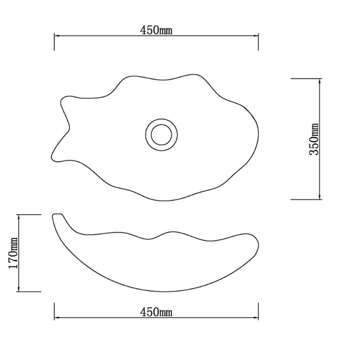 450*350*170mm Infinity Art Brown Glass Specical Shape Above Counter Basins