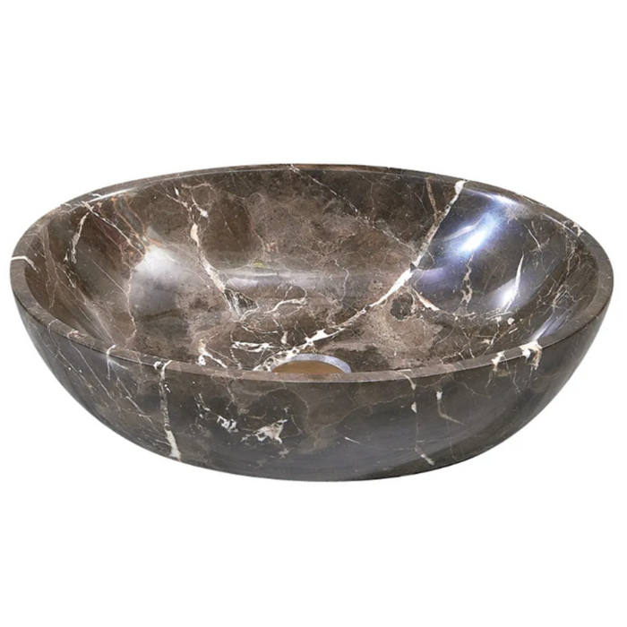 510*380*150mm Infinity Art Black Marble Stone Oval Above Counter Basins