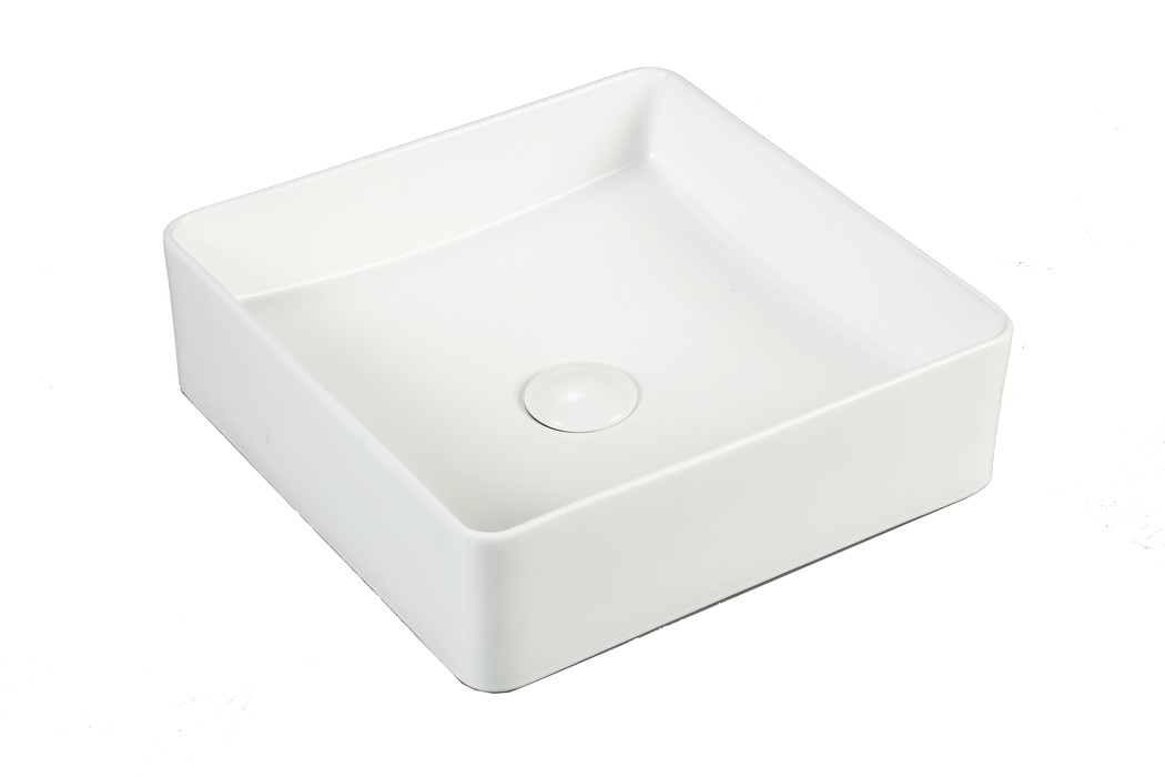 360x360x120mm ABS 488 Gloss/Matt White Ceramic Square Above Counter Basin