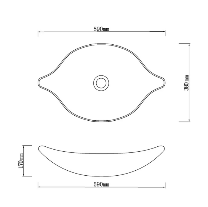 590*370*140mm Infinity Art Grey Glass Specical Shape Above Counter Basins