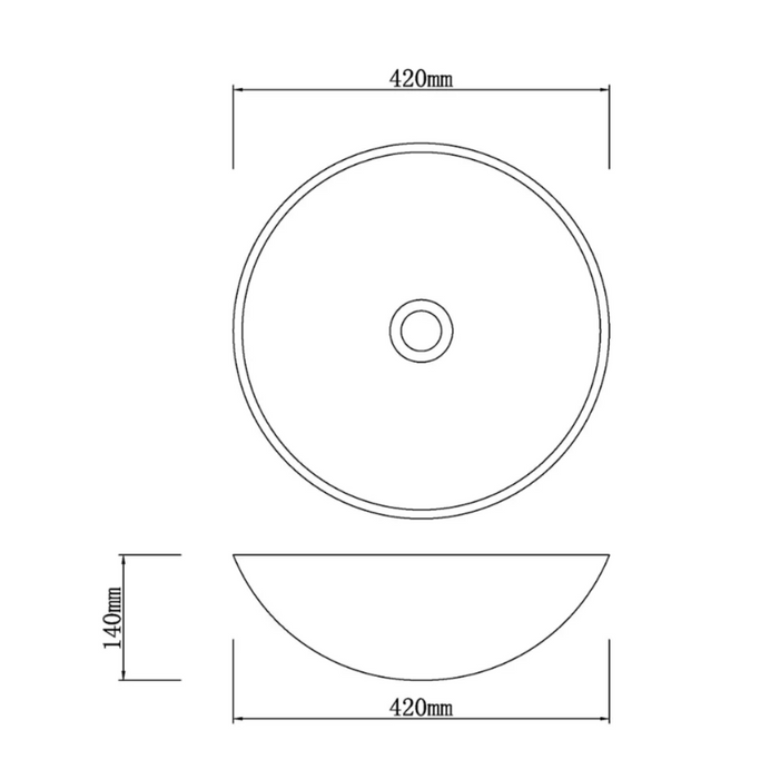 420*420*140mm Infinity Art Brown Marble Stone Round Above Counter Basins