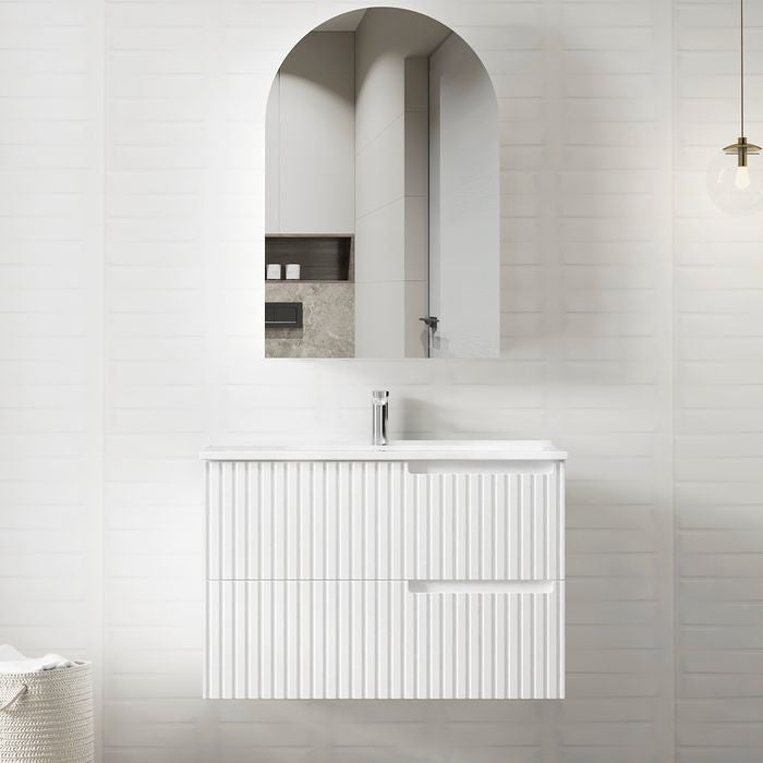 600-1500*460*550mm Noosa Matte White High Moisture Resistant Plywood/Polyurethane Wall Hung Vanity