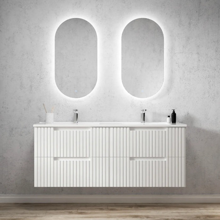 600-1500*460*550mm Noosa Matte White High Moisture Resistant Plywood/Polyurethane Wall Hung Vanity