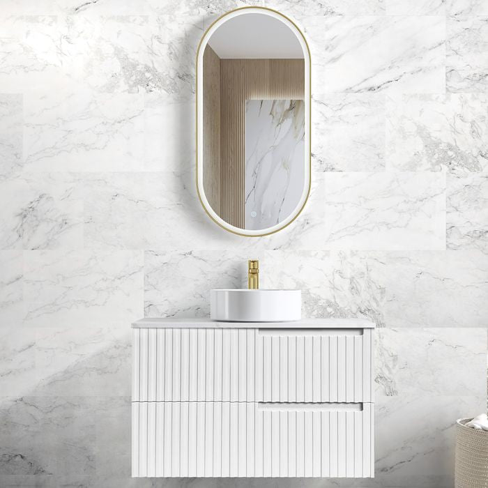 600-1500*460*550mm Noosa Matte White High Moisture Resistant Plywood/Polyurethane Wall Hung Vanity