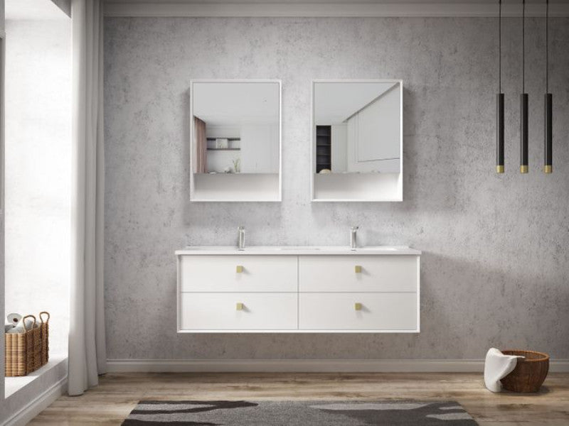 900-1200*460*550mm Boston Matt White High Moisture Resistant Plywood/Polyurethane Wall Hung Vanity