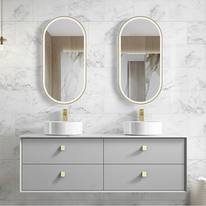 600-1500*460*550mm Boston Light Grey High Moisture Resistant Plywood/Polyurethane Wall Hung Vanity