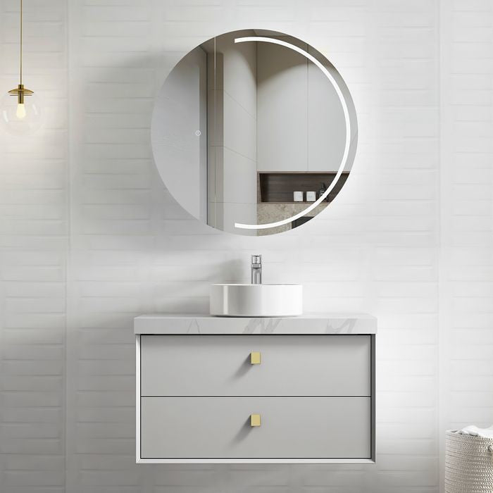 600-1500*460*550mm Boston Light Grey High Moisture Resistant Plywood/Polyurethane Wall Hung Vanity