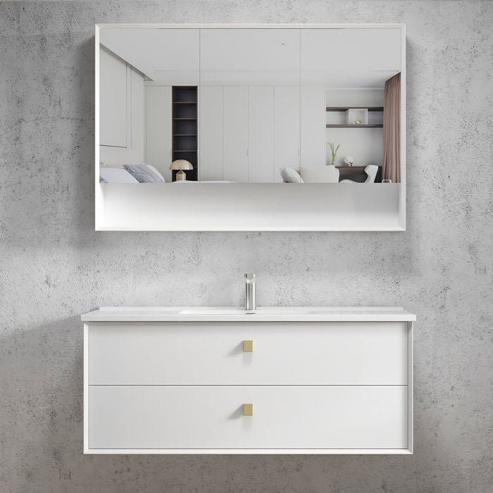 900-1200*460*550mm Boston Matt White High Moisture Resistant Plywood/Polyurethane Wall Hung Vanity