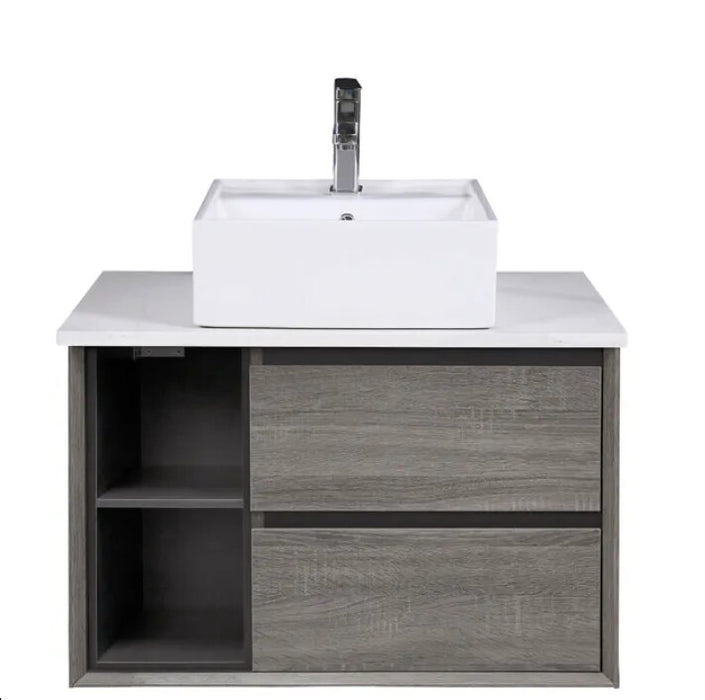 750-1200*460*550mm Amazon Grey Bathroom Left/Right Shelf Cabinet only/Stone Top Available Wall Hung Vanity