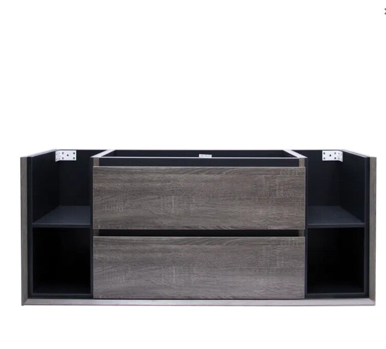 750-1200*460*550mm Amazon Grey Bathroom Left/Right Shelf Cabinet only/Stone Top Available Wall Hung Vanity