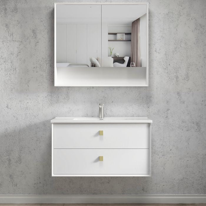 900-1200*460*550mm Boston Matt White High Moisture Resistant Plywood/Polyurethane Wall Hung Vanity