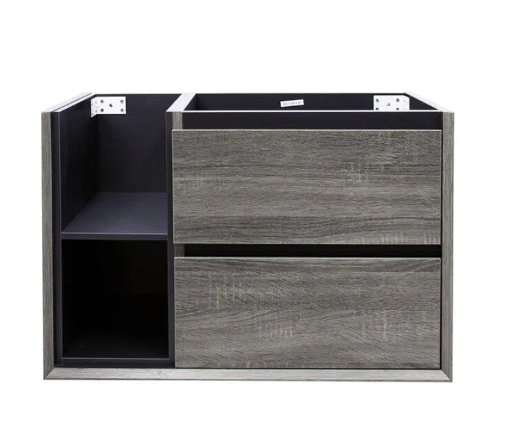 750-1200*460*550mm Amazon Grey Bathroom Left/Right Shelf Cabinet only/Stone Top Available Wall Hung Vanity