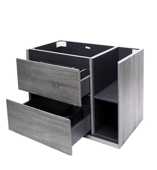 750-1200*460*550mm Amazon Grey Bathroom Left/Right Shelf Cabinet only/Stone Top Available Wall Hung Vanity