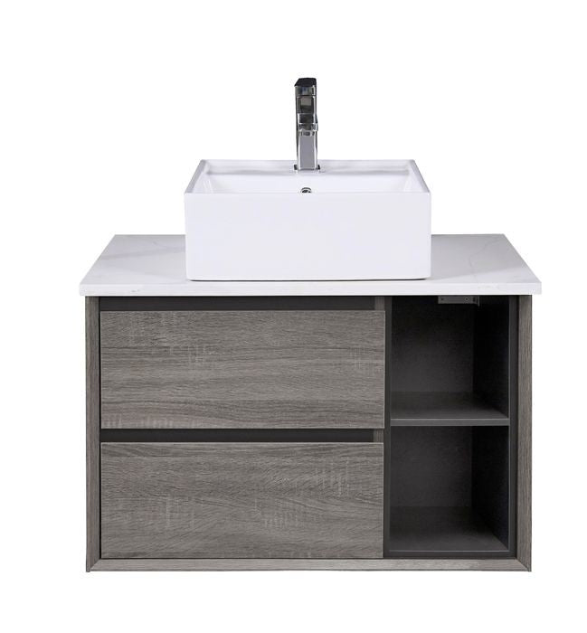 750-1200*460*550mm Amazon Grey Bathroom Left/Right Shelf Cabinet only/Stone Top Available Wall Hung Vanity