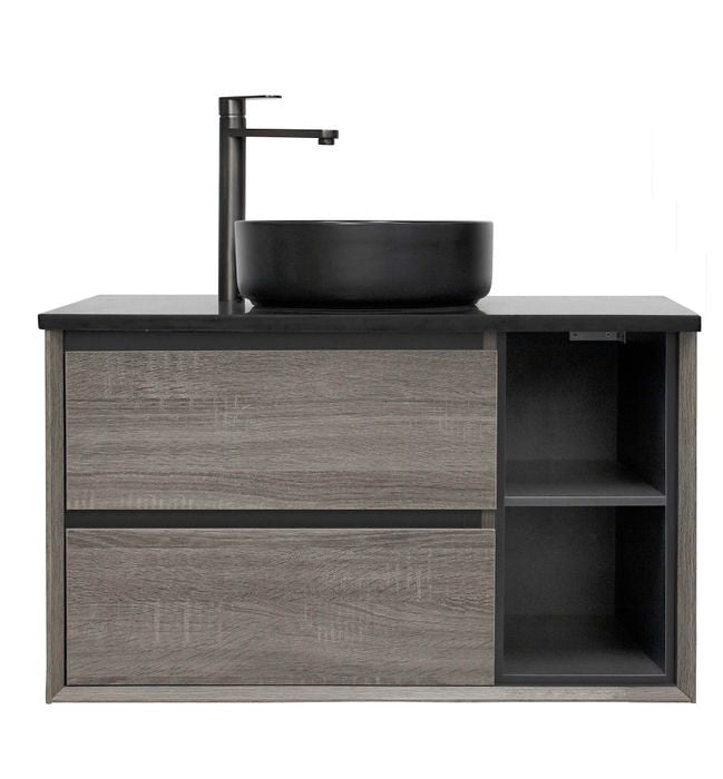 750-1200*460*550mm Amazon Grey Bathroom Left/Right Shelf Cabinet only/Stone Top Available Wall Hung Vanity