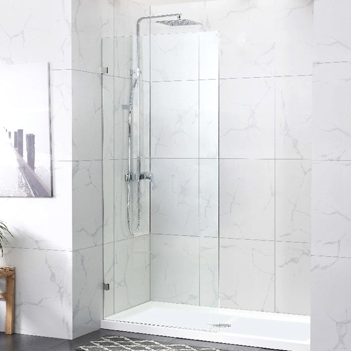 200-1200mm Covey 10mm Glass Frameless Walk In Single Fixed Panel Chrome Brackets Shower Screens