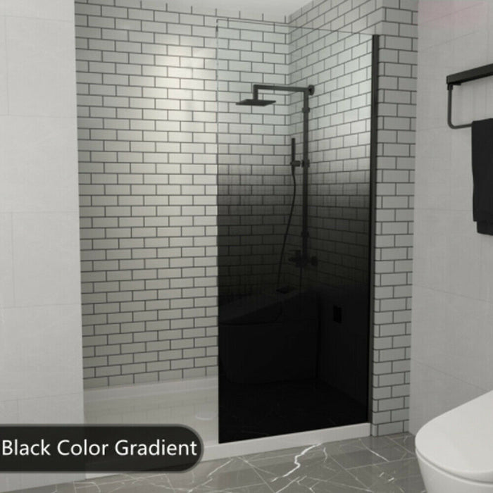 900-1200mm 10mm Toughened Dark Glass Fixed Panel with Wall Channel Shower Screens