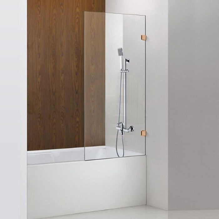 750/900x1500mm 10mm Tempered Bathtub Fixed Panel Rose Gold Frameless Shower Screens