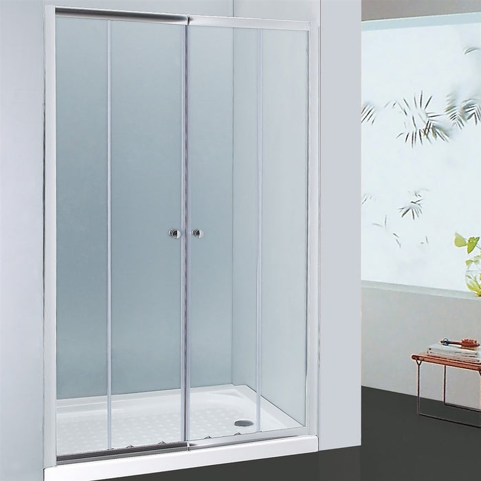 1400-2250*2000mm Wall to Wall Double Sliding Chrome Semi-frameless Shower Screens