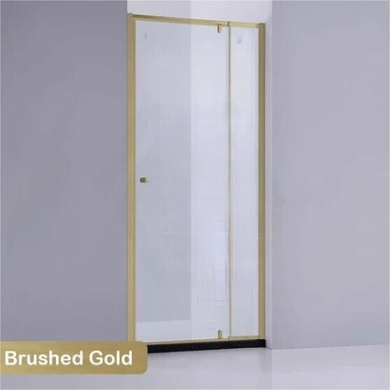 700-1470x2000mm Semi-frameless Pivot Door Wall to Wall Brush Gold Fittings 6mm Glass Shower Screens