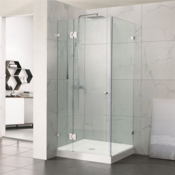 800-1200mm 10mm Glass Square Pivot Door With Return Panel Chrome Frameless 2000mm Height Shower Screens